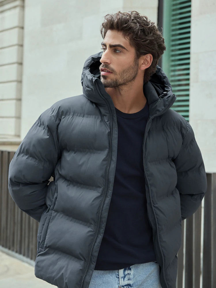 BRASGAMA CLOTHING ARTICLE #6316  Puffer Jacket Mens Coats Black Friday Hood Mens Down Jacket Black